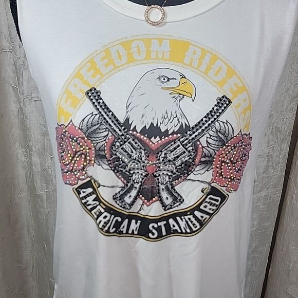 Embellished White Muscle Tank Top - Picture 4 of 12